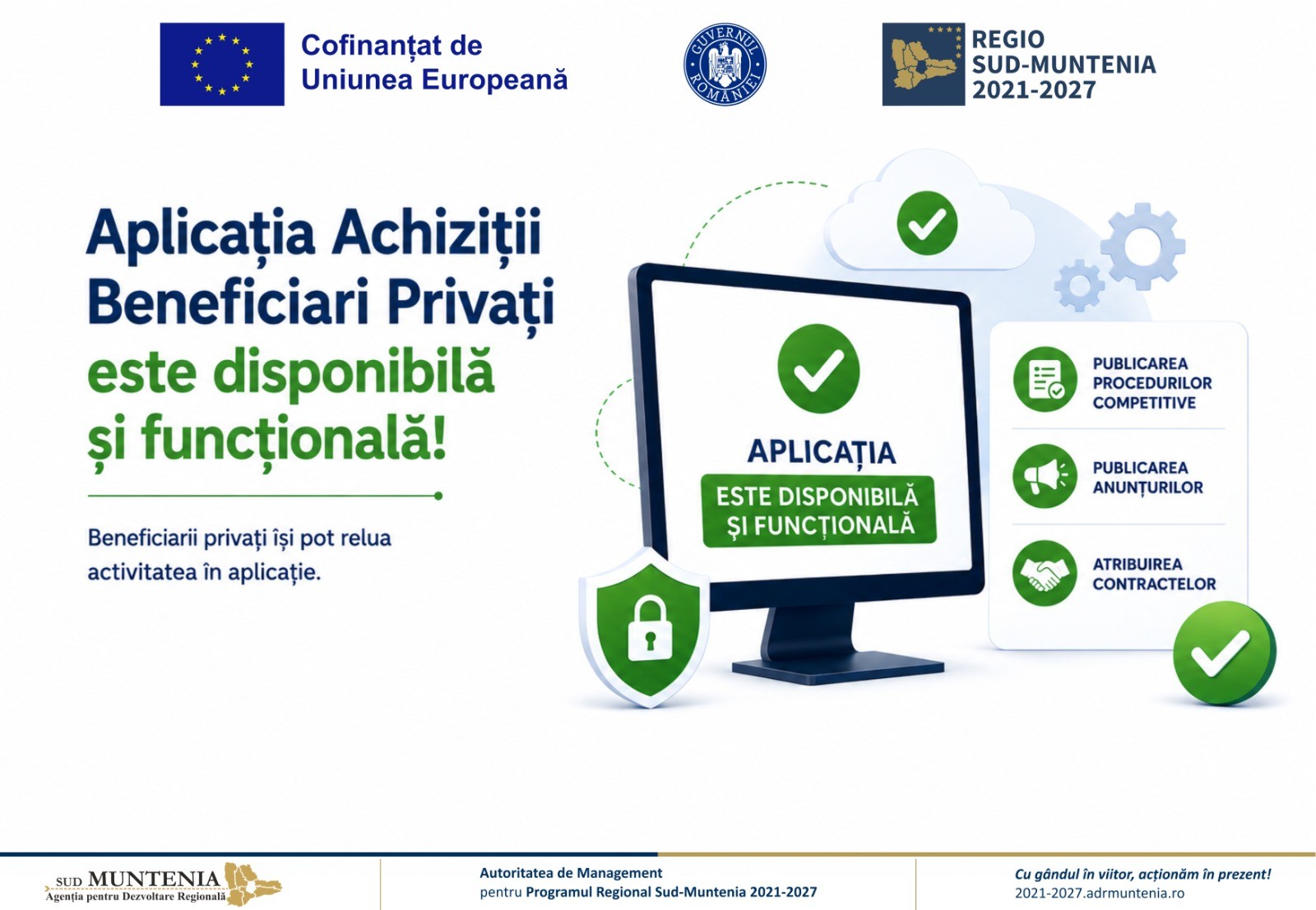 Aplicația pentru achizițiile beneficiarilor privați a fost repusă în funcțiune